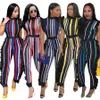 2019 Sexiga Kvinnors Bodycon Jumpsuit Playsuit Stripe Tryckt Laciness Bodywear Jumpsuits Ärmlös Beach Party Kvinnor Outfit Kläder