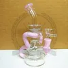 GlassFactorys Beaker Bong Hookah Pink Banger Nail Color Glass Water Bongs