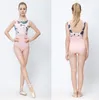 Rosa Tryck Ballettdans Leotards Kvinnor 2019 Ny Ankomst Sommar Gymnastik Danskostym Vuxen Högkvalitativ Ballett Leotard