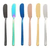 7 colori in acciaio inox 304 coltello da burro formaggio dessert marmellata spalmatore crema coltelli posate occidentali strumento di alimentazione del bambino CCA11468-A 100 pezzi