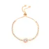 Atacado-Tennis Bracelet para as Mulheres Rose Gold Silver Cor cúbica de jóias de casamento Zirconia Charme Pulseiras Bangles Femme