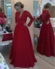 2020 Великолепное красное кружевное мать невесты платья для свадьбы бисером вечернего вечера жениха крестые платья