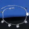 Vente chaude estampillé 925 bracelets de cheville en argent Sterling pour femmes perles simples chaîne en argent cheville cheville pied bijoux YD0107