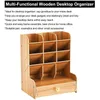 Grande capacidade de armazenamento caixa de caneta suporte de madeira moda caneta titular multi-quadro criativo rack de armazenamento DIY material de escritório papelaria