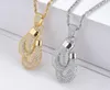 hip hop Boxing glove diamonds pendant necklaces for men women Religion Christianity luxury necklace jewelry gold plated copper zircons Twist