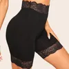 Gaoke Black Lace Trim Solid Biker Shorts voor Dames ActiveWar 2020 Zomer Athleisure Vrouwelijke Hoge Taille Skinny Shorts