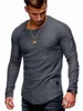 슬림 짧은 소매 Tshirt 패션 트렌드 남성 T 셔츠 프릴 슬리브 티셔츠 티셔츠의 순수한 컬러 디자이너 - Neck Tops 티셔츠 M-3XL