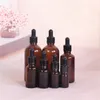 5-100 ml Fles Essentiële Olie Bruin Glazen Druppelaar Container Cosmetische Lege Pot Hervulbare Lege Druppelflesje Drop 241 w