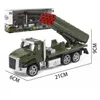 Legering bilmodell leksaker, väg räddning fordon, kran, militär missilbil med ljud, ljus, fest barn födelsedaggåva, samla, dekoration