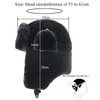 Sovjet Armé Militär Badge Ryssland Ushanka Bomber Mössor Pilot Trapper Trooper Hat Vinter Faux Kanin Fur Ear Purflap Men Snow Caps D19011503