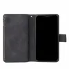 Multifunktion Plånbokskinnfodral för iPhone 15 14 Pro Max 13 iPhone15 12 11 XR XS X 7 6 Zipper Cash Holder Täcker kredit -ID -kortplats Pouch Book Men Pouch Pouch