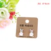 100 pcs/lot 4*4cm Blank Kraft Paper Earring Cards Hang Tag Jewelry Display Ear Stud Cards Favor Label Tag Can Custom Logo