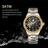 Tevise Luxury Men Stailness Steel Band Automatic Watch Fashion Men Moon Moon Phase Diamond Luminous Mechanical Clock256Z5556871