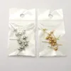 100pcs mycket i bulk silver / guld rostfritt stål örat ledningar pin ~ med pärla + spole örhänge hitta diy