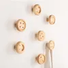 maple Wood Button Hooks 9X9cm Home Decor Knobs Wall Hanger with Nail Natural Button Handrail Wall Storage Shelf Rack DHL