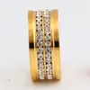 2019 New Personalized Titanium Stainless Steel Gold Silver Diamond Womens Ring Band Personalized 2 Row Rhinestone Lovers Gifts Wholesale