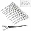 24 stks Haar Sectie Clips Metal Crocodile Kappers Salon Grip Klemmen Clip in Hair Extensions