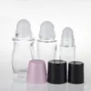 30ml 50ml Clear Glass Roll On Bottle Essential Oil Perfume Bottle Travel Dispenser Bottle Glass Roller Ball PP Cap