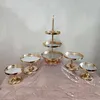 10st Grand Event Födelsedag Bakgrund Metal Rack Stand Cake Holderpillar Cylinder Pedestal för Party Hotel Bar Cake Shop Flower Dessert Decor