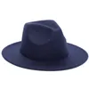 New Fashion Fedora Cappello Uomo Donna Imitazione Lana Inverno Donna Cappelli in feltro Uomo Moda Nero Top Jazz Cappello Fedora Chapeau