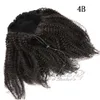 VMAE Mongolian Natural Black Curly 4A 4B 4C 12 ~ 26 인치 120g Horsetail 처리되지 않은 포니 테일 버진 인간 머리 확장