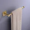 Bathroom Hardware Set Brushed Gold Robe Hook Towel Rail Rack Bar Shelf Paper Holder Wall Mount Bathroom Accessories