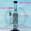 factory Beautiful beaker glass water bong with fritted glass disc perc glass bong heady bubbler purple green water pipe with downstem