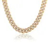 14 -миллиметровый хип -хоп Iced Out Cz Stone Bling Miami Churb Cuban Link Chain Ожерелья индивидуальность может открыть блокировки мужчин Bling Rapper Collece