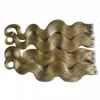 Vague de corps Blonde # 613 Russe Européenne Cheveux Bande Peau Trame Extension de Cheveux 80 pcs Bande Dans L'extension de Cheveux Humains Double Drawn Adhésif 200G