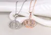 Colliers simples avec pendentif couronne en cristal plaqué or et argent, décor de fête de mariage pour femmes et filles, bijoux en chaîne