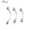 Alisouy 1pc 6/8/10 / 12mm 16g stål 3mm boll ögonbryn piercing böjd barbell läppring snygg daith helix rook örhänge