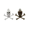 100Pcs / lots Pirate Skull Charms Pendants Alloy jewelry DIY Fit Bracelets Necklace Earrings Antique silver / bronze 21*24mm A-335