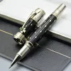 Limited edition Elizabeth Roller ball pen Black and Golden Silver engrave Diamond inlay Cap Business office supplies with Serial Number