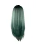 Зеленый прямой синтетический парики длинный бобо парик парик парик для волос парик