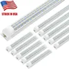 High Output Shop Light 8ft LED Tube Light Triple Sided 120W D Shape Integrated Fixture LED Tubes 300 Degree Lighting for Garage Workshop