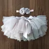 DHL baby girls tulle bloomers Infant newborn tutu diapers cover 2pcs short skirts and flower headband Baby party photograph clothes