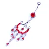 Sexy Tassel Długi Wasit Taniec Brzuch Kryształ Body Biżuteria Ze Stali Nierdzewnej Rhinestone Pępek Bell Button Piercing Dangle Pierścionki dla kobiet