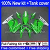 + Réservoir Pour KAWASAKI ZX250R EX250 08 09 2010 2011 2012 201MY.104 Vert Brillant EX 250 ZX 250R EX-250 ZX-250R EX250R 2008 2009 10 11 12 Carénage