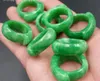 Natural jade Myanmar jade dry green saddle jade ring whole Yang green ring men and women with the same ring2438