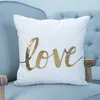 Guld Bling Sequin Bronzing Pillowcase Lyxig Simple Pillow Case Sofa Sittbil Kudde Cover Stripe Lips Eyelash Bedroom Heminredningar