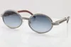 Bonne qualité bois plein cadre diamant lunettes de soleil 7550178 ronde Vintage unisexe marque haut de gamme lunettes de soleil C décoration or lunettes de soleil