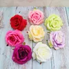 Nya 50pcs / parti 11cm konstgjorda blommor silke rosor huvuden dekorativa blommor DIY bröllopsfest blommig krans hem tillbehör