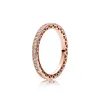 Оптово-Темперамент CZ Алмазное 925 посеребренного розовое золото кольцо для Pandora ювелирных изделий с оригинальной коробкой высокого качества дамы кольцо