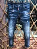 2020 Fashion Men's foreign trade jeans pants motorcycle biker men washing to do the old fold Trousers Casual Runway Denim size 46-54