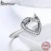 Wholevelove Heart Clear Crystal doigts anneaux de beauté Femmes Femmes de mariage ANNIVERSAIRE ANNIVERSAIRE ANNIVERSAIRE 925 Sterling Silve2805901