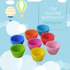 7 cm Siliconen Zachte Ronde Cake Muffin Chocolade Cupcake Mallen Bakvormen Maker Mould Lade Bakken Cup Liner Mallen Liner bakken Cup Mallen