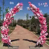 25 m Artificial Cherry Blossom Arch Door Road Lead Moon Arch Flower Cherry Arches Shelf Square Decor for Party Wedding Backdrop7300851