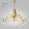 Nordic postmodern LED art villa chandelier living room lobby restaurant gold chandelier creative personality tube lights253i