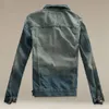 Hi-Sokak Erkekler Yırtık kot Ceketler yıkanmış patchwork Sıkıntılı Denim Adam Slim Fit Streetwear HipHop Bağbozumu Ceket