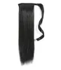 DIVA Cordão Clipe na Extensão Do Rabo De Cavalo Enrole Em Torno de Longo Reta Extensão Do Cabelo peruano Humano Peruca preto natural 1b 100g120g 140g